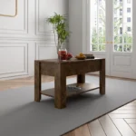 TV table and Lift Top Coffee Table with Storage , Rustic Wood Raisable Top Central Table for Living Room - Image 8