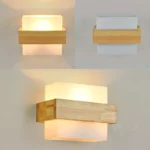 Modern Wood lamp Led Wall Lamps Glass Lamp Mirror Washer Sconces Wall Light Fixtures Dressing Table Living Room Led Lamp Wall - Image 3