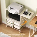 Kitchen Island Cart with 6 Drawers, Rolling Sideboard Cabinet, Dining Room Drawer Cart with Extended Desktop  Kitchen Furniture - Image 3