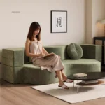 French Fabric Folding Living Room Sofas Small Apartment Compression Sofas Designer Creative Sofas for Living Room Lazy Sofa Bed - Image 3
