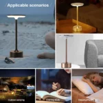 LED Table Lamp Touch Sensor Night Light USB Rechargeable Portable Bedroom Night Light Wireless Reading Lamp Restaurant Hotel Bar - Image 6