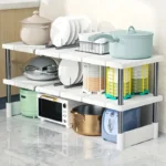 Kitchen Bathroom Cabinet Organizer Durable Multi-Layer Space-Saving Pot Holder Adjustable Under Sink Storage Rack Expandable - Image 3