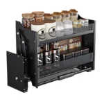 Kitchen Lifting Basket Cabinet Up and Down Buffer Open Door Kitchen Cabinet Storage Rack Seasoning Basket Kitchen Furniture - Image 5