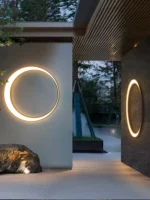 LED Outdoor Waterproof Wall lamp Villa Courtyard Balcony Wall lamp Creative Garden Moon Background Wall Light Wall Decoration