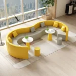 Modern S-Shape Sectional Sofa Set for Home Office for Hotels Public Areas Restaurants Durable PU Leather Cover - Image 3