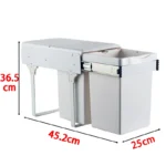 Kitchen Sink Trash Can Large Kitchen Cabinet Recycle Bin Food Waste Litter Bins Dustbin Recycling Trash Sorting Home Appliance - Image 8