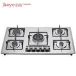 Home Kitchen Appliance Built In 5 Burners Black Stainless Steel Gas Hob Stove - Image 2