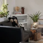 Modern Industrial Metal Side Table with Storage Geometric Design Compact Accent Table for Small Spaces Living Room Bedroom - Image 5