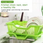 Kitchen Drainage Rack With Drainer Board Countertop Utensils Plates Chopsticks Bowls Spoons Storage Dish Drying Rack - Image 5