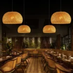 Bamboo Lantern Pendant Lamp Natural Rattan Wicker E27 LED Chandeliers Hand-Woven Lampshades Lighting Fixture Hanging Light - Image 3