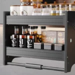 Kitchen Lifting Basket Cabinet Up and Down Buffer Open Door Kitchen Cabinet Storage Rack Seasoning Basket Kitchen Furniture - Image 2
