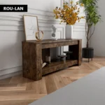 TV table and Lift Top Coffee Table with Storage , Rustic Wood Raisable Top Central Table for Living Room - Image 5