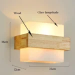 Modern Wood lamp Led Wall Lamps Glass Lamp Mirror Washer Sconces Wall Light Fixtures Dressing Table Living Room Led Lamp Wall - Image 2