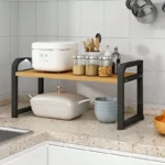 Kitchen Layered Shelves Countertop Cabinets Telescopic Storage Rack Pot Rack Table Top Kitchen Utensils Seasoning Shelf - Image 3