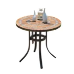 Tile Patio Table Aluminum Frame Outdoor Table Bistro Table All Weather Garden Table Faux Wood Grain Backyard Table Dining Table - Image 7