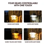 LED Camping Lamp Retro Hanging Lamp Portable Stepless Dimming Camping Light Waterproof Rechargeable Outdoor Light Lantern - Image 5