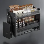 Kitchen Lifting Basket Cabinet Up and Down Buffer Open Door Kitchen Cabinet Storage Rack Seasoning Basket Kitchen Furniture