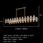 Postmodern LED pendant lamp in black stainless steel with glass shades, top and bottom light, luster for home decoration - Image 15