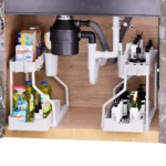 Kitchen storage rack - movable drawers, double-layer storage shelf, no drilling required, for home bathrooms - Image 2