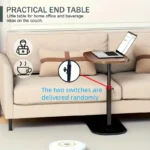 Adjustable height table - with wooden tabletop, portable sofa side table, suitable for coffee, office, and indoor/outdoor use - Image 4