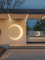 LED Outdoor Waterproof Wall lamp Villa Courtyard Balcony Wall lamp Creative Garden Moon Background Wall Light Wall Decoration - Image 2