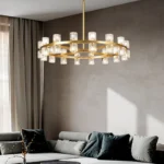 Postmodern LED pendant lamp in black stainless steel with glass shades, top and bottom light, luster for home decoration - Image 5
