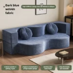French Fabric Folding Living Room Sofas Small Apartment Compression Sofas Designer Creative Sofas for Living Room Lazy Sofa Bed - Image 8