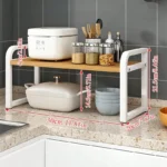 Kitchen Layered Shelves Countertop Cabinets Telescopic Storage Rack Pot Rack Table Top Kitchen Utensils Seasoning Shelf - Image 6