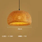 Bamboo Lantern Pendant Lamp Natural Rattan Wicker E27 LED Chandeliers Hand-Woven Lampshades Lighting Fixture Hanging Light - Image 8