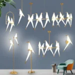 LED Bird floor lamp Standing lamp Living room Bedroom Studio stand up Desk lamp Studing Reading origami light - Image 2