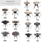 Tile Patio Table Aluminum Frame Outdoor Table Bistro Table All Weather Garden Table Faux Wood Grain Backyard Table Dining Table - Image 6