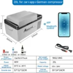 Car Mini Refrigerator 12/24V Portable Compressor Fridge 20L Cooler For Caravan Camping Travel or Cosmetic Freezer  AC 110-240V - Image 7