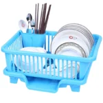 Kitchen Drainage Rack With Drainer Board Countertop Utensils Plates Chopsticks Bowls Spoons Storage Dish Drying Rack - Image 4