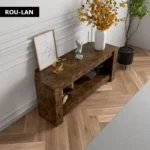 TV table and Lift Top Coffee Table with Storage , Rustic Wood Raisable Top Central Table for Living Room - Image 4