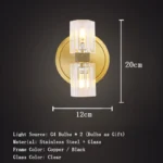 Postmodern LED pendant lamp in black stainless steel with glass shades, top and bottom light, luster for home decoration - Image 11