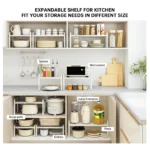 Kitchen Storage Rack under the Sink, Layered Shelf in the Cabinet, Countertop, Extendable Cabinet, Dish Storage Rack for Home Use - Image 3