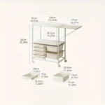 Kitchen Island Cart with 6 Drawers, Rolling Sideboard Cabinet, Dining Room Drawer Cart with Extended Desktop  Kitchen Furniture - Image 6