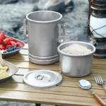 Camping Hiking Rice Cooker Outdoor Portable Picnic Cookware Stainless Steel Pot Multifunctional Travel Cooking Accessory - Image 3