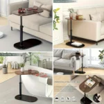 Adjustable height table - with wooden tabletop, portable sofa side table, suitable for coffee, office, and indoor/outdoor use - Image 6