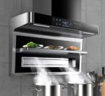 42 ㎡/min Home Appliance Kitchen Range Hood Wave Induction Wall Mounted 7-shaped Top Side Double Suction Range Hoods - Image 3