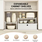 Kitchen Storage Rack under the Sink, Layered Shelf in the Cabinet, Countertop, Extendable Cabinet, Dish Storage Rack for Home Use - Image 2