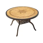 Tile Patio Table Aluminum Frame Outdoor Table Bistro Table All Weather Garden Table Faux Wood Grain Backyard Table Dining Table - Image 11