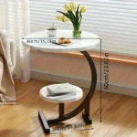 Modern Tiered Round Side Table - Double Layer Storage Accent Table for Living Room & Bedroom | Space-Saving Design - Image 4