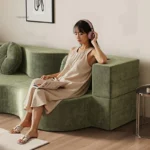 French Fabric Folding Living Room Sofas Small Apartment Compression Sofas Designer Creative Sofas for Living Room Lazy Sofa Bed