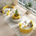 Modern S-Shape Sectional Sofa Set for Home Office for Hotels Public Areas Restaurants Durable PU Leather Cover - Image 2