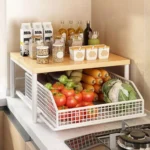 Kitchen Storage Rack Standing Shelf with Drawer for Fruits Vegetables Microwave Oven Pots Dishes Spices Organizer Home Apartment - Image 5