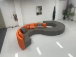 Modern S-Shape Sectional Sofa Set for Home Office for Hotels Public Areas Restaurants Durable PU Leather Cover - Image 6