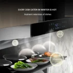 42 ㎡/min Home Appliance Kitchen Range Hood Wave Induction Wall Mounted 7-shaped Top Side Double Suction Range Hoods - Image 4