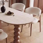Mid Century Elegant Dining Tables With Cabinets Vintage Oval Tall Legs Dining Tables Rustic Foldable Столы Обеденные Furniture - Image 3