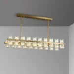 Postmodern LED pendant lamp in black stainless steel with glass shades, top and bottom light, luster for home decoration